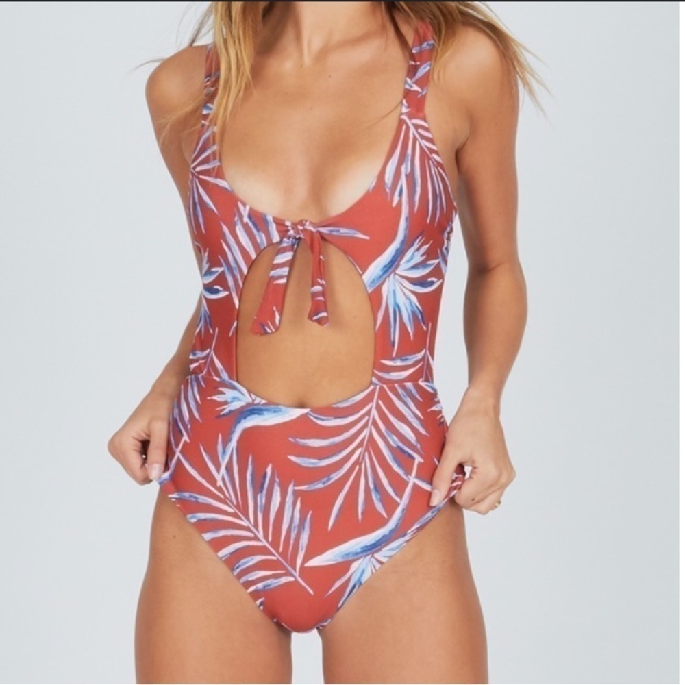 Amuse Society Touch me not floral cut out one piece